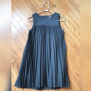 h&m grey pleated dress